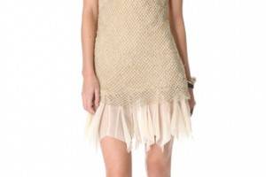 Free People Sequin Fishnet Slip Dress