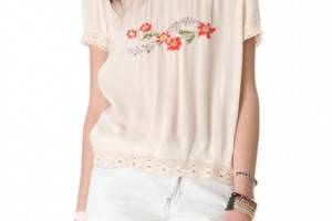 Free People Springtime Woven Tee