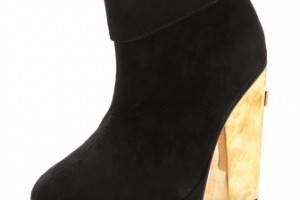 Friend of Mine Cross Heel Suede Booties