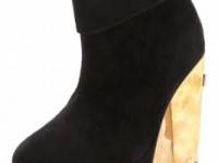 Friend of Mine Cross Heel Suede Booties