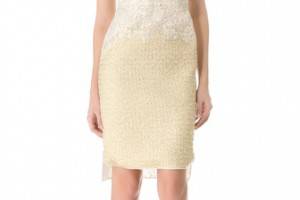 Giambattista Valli Lace to Gold Dress