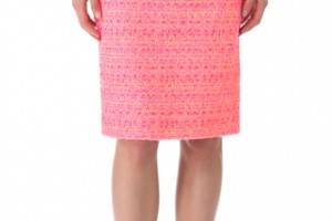 Giambattista Valli Neon Tweed Pencil Skirt