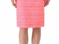 Giambattista Valli Neon Tweed Pencil Skirt