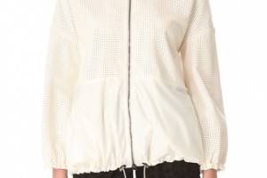 Giambattista Valli White Leather Windbreaker