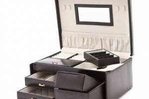 Gift Boutique Tiered Leather Jewelry Box