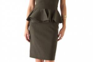 Hakaan Strapless Peplum Dress