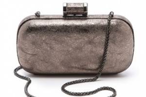 Halston Heritage Crushed Metallic Minaudiere