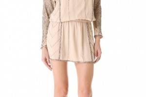 Haute Hippie Beaded Roses Dolman Mini Dress