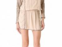 Haute Hippie Beaded Roses Dolman Mini Dress