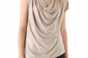 Haute Hippie Cowl Top with Short Sleeves