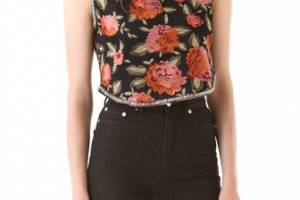 Haute Hippie Cropped Threadwork Top