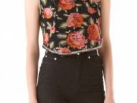 Haute Hippie Cropped Threadwork Top