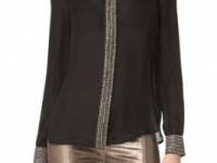Haute Hippie Embellished Collar Blouse