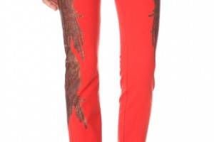 Haute Hippie Feather Print Jeans