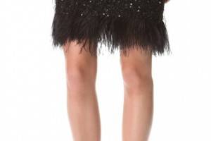 Haute Hippie Feather Sequin Miniskirt