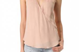 Haute Hippie Gathered Shoulder Crossover Top