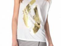 Haute Hippie Metallic Gold Guns Tank