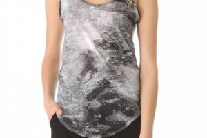 HELMUT Helmut Lang Smudge Print Uneven Tank