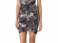 Helmut Lang Oxide Print Twist Dress