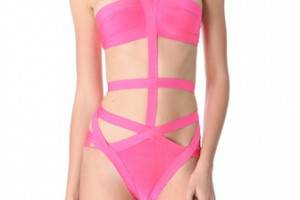 Herve Leger Cutout One Piece Swimsuit