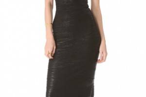 Herve Leger One Shoulder Gown