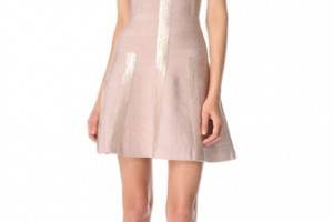 Herve Leger Shayla Foil A-Line Dress