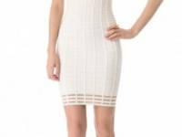 Herve Leger Short Sleeve Cutout Dress