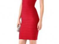 Herve Leger Signature Essentials Scoop Neck Dress