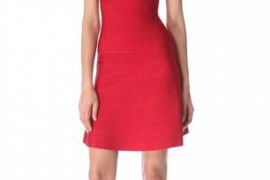 Herve Leger Sleeveless A Line Dress