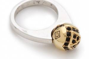 House of Harlow 1960 Engraved Orb Ring