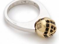 House of Harlow 1960 Engraved Orb Ring