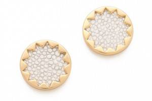 House of Harlow 1960 White Sand Sunburst Stud Earrings