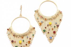 Iosselliani Crystal Encrusted Fringe Earrings