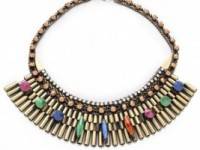 Iosselliani Fused Stone Watch Link Bib Necklace