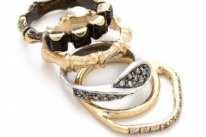 Iosselliani Stacking Mixed Crystal Ring Set