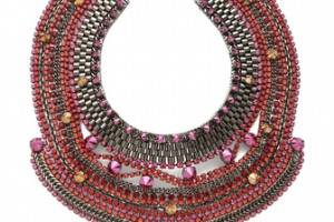 Iosselliani Studded Crystal Bib Necklace