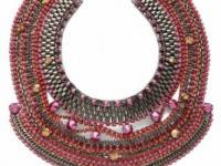 Iosselliani Studded Crystal Bib Necklace