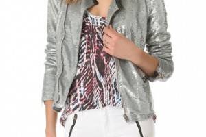 IRO Longina Sequin Moto Jacket