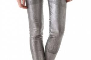 J Brand Super Skinny Coated Metallic Jeans