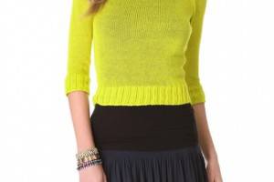 Jean Paul Gaultier Cropped Neon Sweater