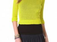 Jean Paul Gaultier Cropped Neon Sweater