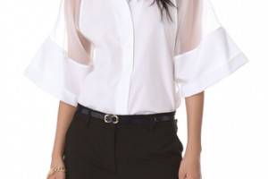 Jean Paul Gaultier Short Sleeve Poplin Top