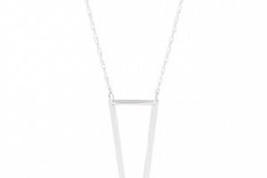 Jennifer Zeuner Jewelry Nava Triangle Pendant Necklace with Diamond