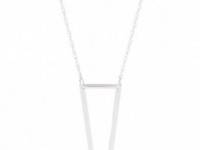 Jennifer Zeuner Jewelry Nava Triangle Pendant Necklace with Diamond