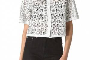 Jonathan Simkhai Laser Cut Leather Shirt