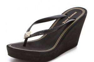 Juicy Couture Britt Wedge Flip Flops