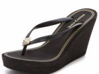 Juicy Couture Britt Wedge Flip Flops