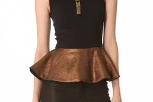 Julie Haus Metallic Novak Peplum Top