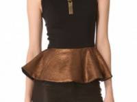 Julie Haus Metallic Novak Peplum Top