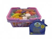 Just Like Home - 41 Piece Play Food Set - Purple Basket